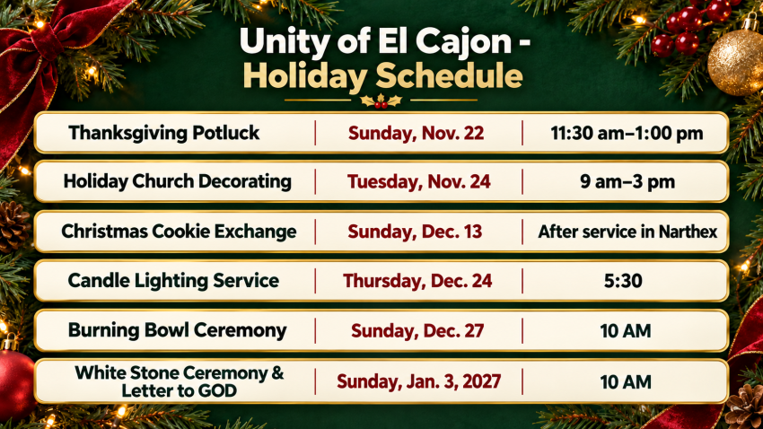 Holiday schedule