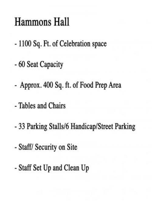 Wedding Hammons Hall Info